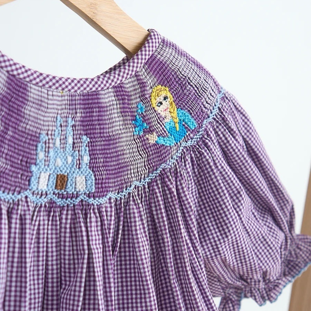 Classic Whimsy Frozen Smocked Gingham Dress - Picture 2 of 6